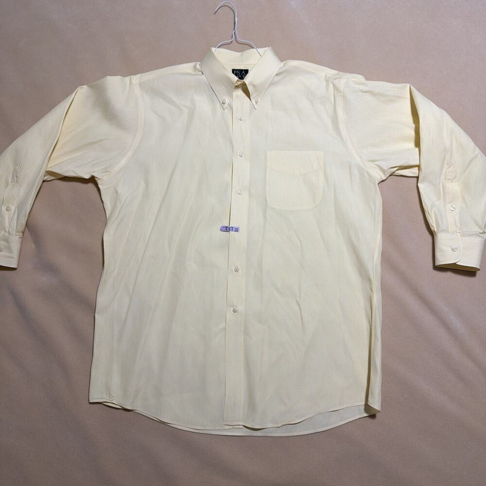 Jos A Bank Yellow Long Sleeve Button Up Dress Shirt Size 16.5/33 See Last Pic